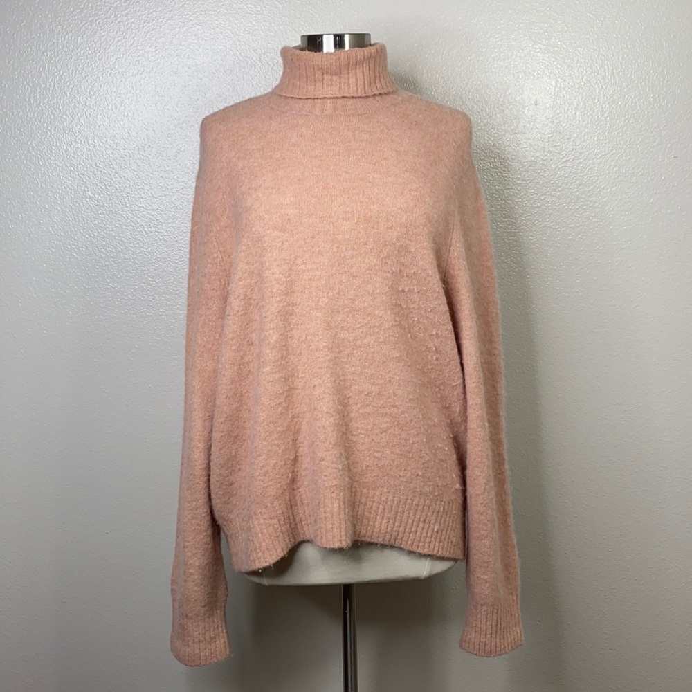 FRAME Dusty Pink Alpaca Wool Turtleneck Sweater